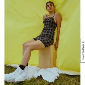 Urban Outfitters Black and Blue Plaid Mini Dress